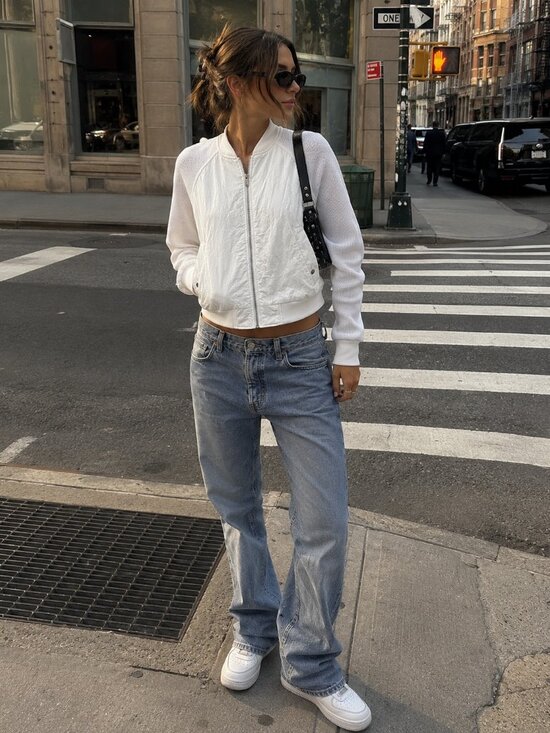 William Rast Jackets & Blazers - William Rast White Zip Up Bomber Jacket Size SP Streetwear
